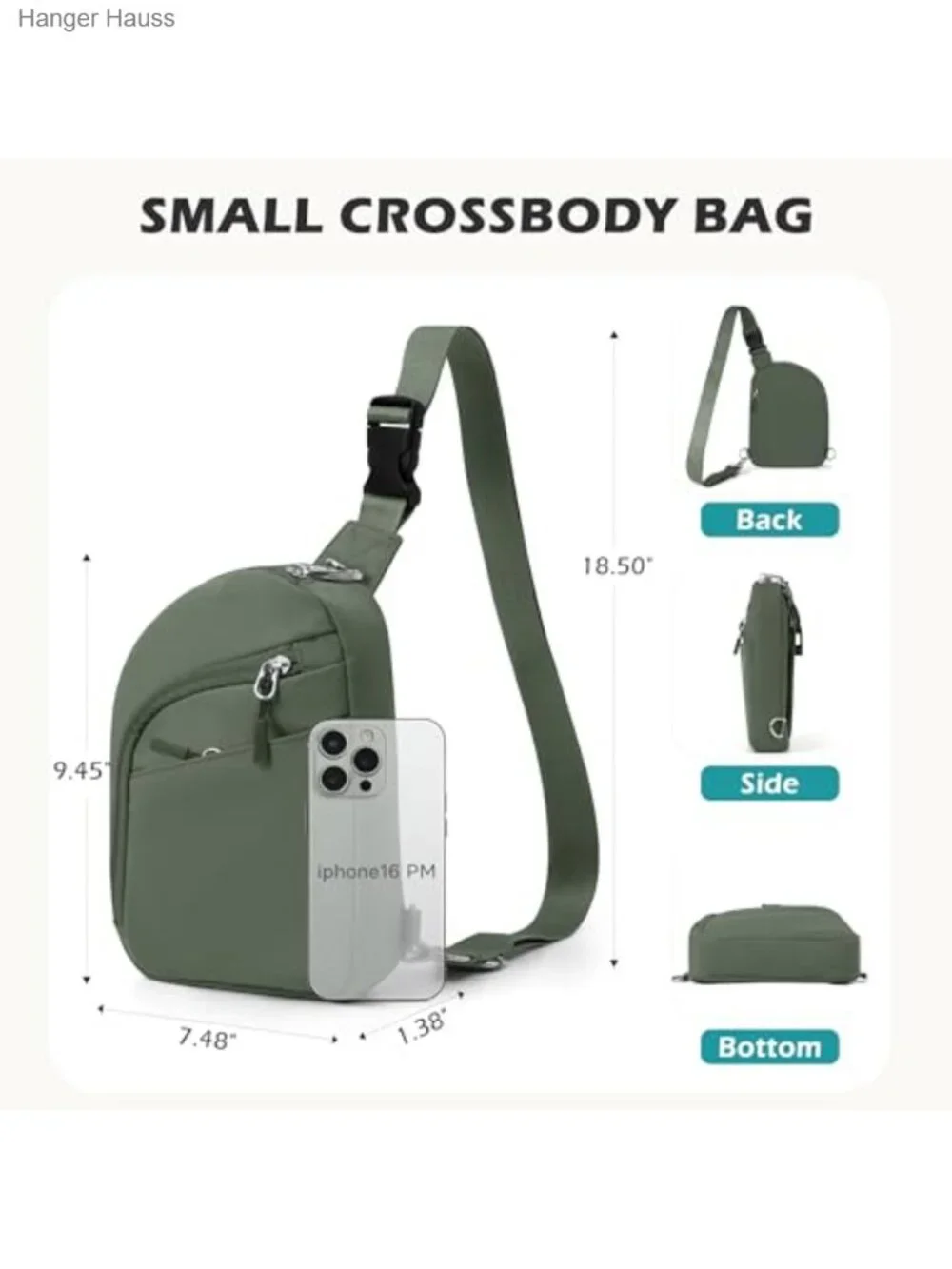 Anti-Theft Crossbody Bag Travel Sling Purse RFID Blocking Waterproof